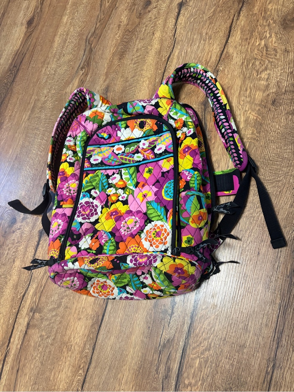 Vera Bradley Pink Multi Floral Quilted Backpack